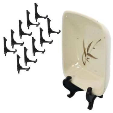 Imagem de Kit 10 Peças Suporte Para Pratos e Azulejos Preto 10cm - AC