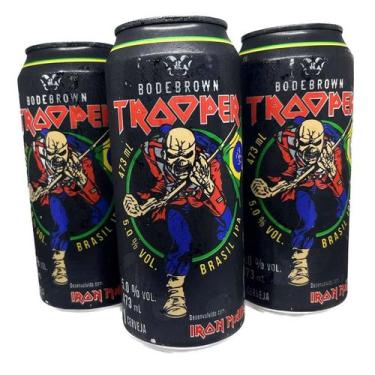 Imagem de 3 Cervejas Trooper Iron Maiden Ipa Bodebrown 473ml Cacau chocolate man