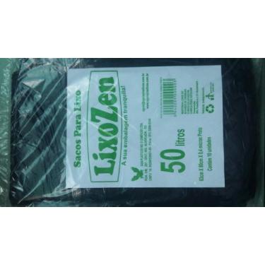Imagem de Sacos de Lixo ZEN 50 litros 63x80x4 Preto com 10 unidades - Águia Plás