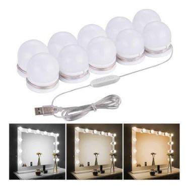 Imagem de Promoçã Luz Camarim Espelho 10lâmpadas Led Autocolante Li - OEM, Branc