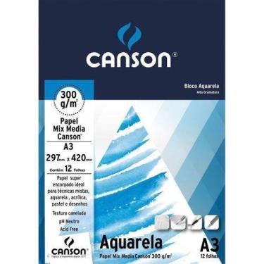 Imagem de Papel Aquarela Canson Universitário A3 300g 12 Folhas
