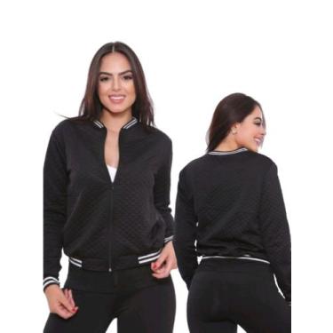 Imagem de Jaqueta Bomber Metalasse jaquetinha blusa casaquinho - M&K Shop, Preto