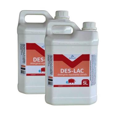 Imagem de Kit 2 Detergente Espumante Clorado DESLAC Concentrado 5L - Borlen