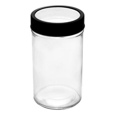 Imagem de Pote de Vidro com Tampa em Metal e Acrílico Gastro Preta 500ml 1258 - Lyor