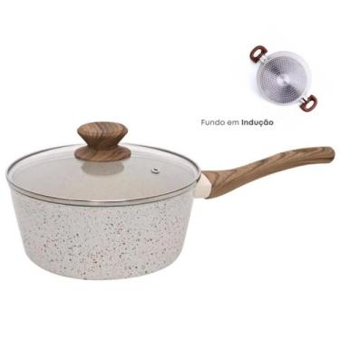 Imagem de Panela Antiaderente Cerâmica 16cm Cooktop Fogão Indução Avulsa 1,3L Ma