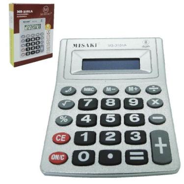 Imagem de Calculadora eletronica 8 digitos 12,5x9,5cm - OM UTILIDADES