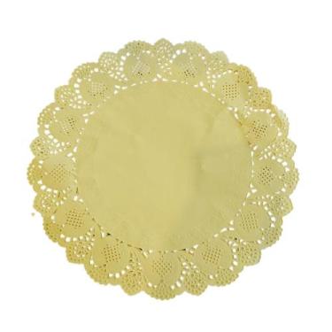 Imagem de Doilies toalha de papel rendado Redondo 34,5cm Amarelo 52 un - TodaTre