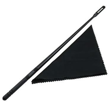 Imagem de ZZHXSM Vara de limpeza de flauta com pano de limpeza preto Flauta Kit de limpeza Piccolo Acessórios de instrumentos musicais de sopro de madeira
