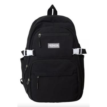 Imagem de Mochila Bolsa Exclusiva Multifuncional Juvenil  Preto Desenho Do Tecid