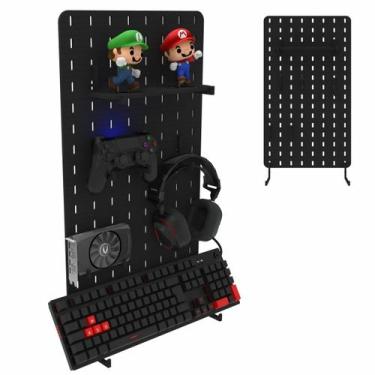 Imagem de Pegboard Mdf Organizador Setup Gamer Home Office Preto 34x59 - Customi