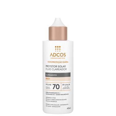 Imagem de Adcos Fotoproteção Diária Fluid Clareador FPS70 Peach - Protetor Solar com Cor 40ml