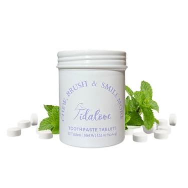 Imagem de Smile More Pastilhas de pasta de dente com flúor e nHAp – vegano, fortalecimento do esmalte, zero desperdício, lata ecológica (62 comprimidos, menta fresca, amigo para viagens)