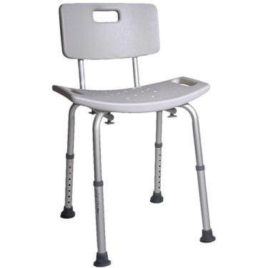 Imagem de Banco Cadeira para Banho com Encosto e Regulagem de Altura Banqueta Idoso e Adulto até 130 KG Hidrolight