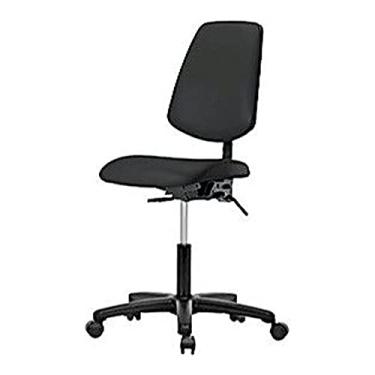 Imagem de Thomas Cadeira de vinil com altura de mesa 1163M98 com encosto médio e inclinação sem braços, base de nylon, rodízios, preta