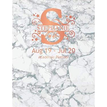 Imagem de Stephanie Academic Planner: Personalized Weekly Planner Aug 19 - July 20. Monogram Letter S With White and Gray Marble and Rose Gold Cover. 8.5"x11" Week Per Page For Students, Moms and Teachers
