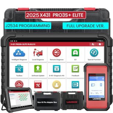 Imagem de LAUNCH X431 PRO3S+ Elite, ferramenta de digitalização bidirecional multifuncional 2025 com protocolos J2534, scanner de caminhões HD, mapa de topologia, serviço 60+, scanner de função completa de