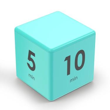 Imagem de Pretmess temporizador de cubo, temporizador de cozinha giratório por gravidade para gerenciamento de tempo e configurações de contagem regressiva 1-3-5-10 minutos