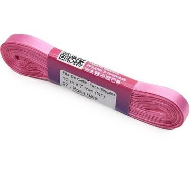 Imagem de Fita de Cetim Nº 01 7mm com 10 Metros - Cinderela, 97 ROSA HERA