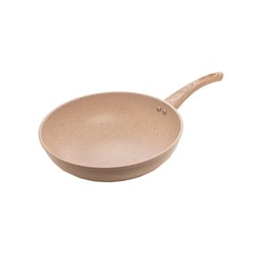 Imagem de Frigideira Wok de Indução Lyor em Alumínio com Revestimento Cerâmico Granilite Bege - 28cm
