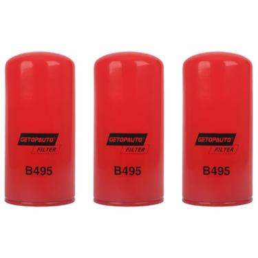Imagem de GETOPAUTO Filtro de óleo B495 compatível com motores Detroit Diesel Series 50, Series 55, Series 60, substitui P552100 LF3620 23530573 (conjunto de 3)