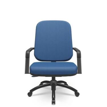 Imagem de Cadeira Operativa Plus Size Poliéster Giratória com Braços Fixos - Pla