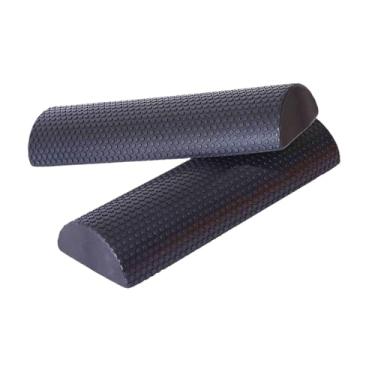 Imagem de Colaxi 2pcs meio redondo eva espuma de espuma de espuma de rolos de meio rolo de massagem roller para treinamento de ginástica pilates pilates, Preto