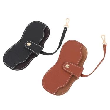 Imagem de Olhos de óculos Saco de Armazenamento Pu Slim para óculos de Sol Black Marrom Claro