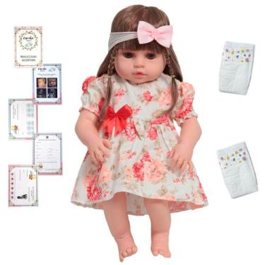 Imagem de Boneca Reborn Realista Princesa Valentina Pode Dar Banho - Cegonha Reb