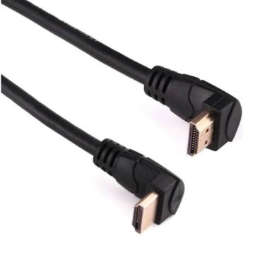 Imagem de Cabo Hdmi 2.0 4K 90 Graus 19+1P Ultra Hd Gold 70Cm Kit 3 Pçs