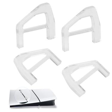 Imagem de YIBEICO 4 peças de suporte para PS5 Slim/Pro Digital Edition, suporte horizontal compatível com acessórios de console (Slim/PRO Triângulo x 4 peças)