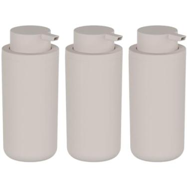 Imagem de Kit 3 Dispenser de Parede 500ml Sabonete Liquido Shampoo Banheiro Hotel Bege