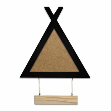 Imagem de Porta Maternidade Para Amigurumi Em Mdf Moldura Cabana Colorida e Plaquinha Cor:PRETO;Tamanho:20,5x23,7 cm