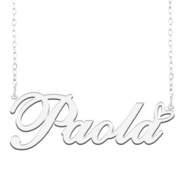 Imagem de A168A Colar de nome personalizado personalizado personalizado colar de nome banhado para mãe filha amizade feminino dia dos namorados aniversário de Natal ano novo, Metal, Sem pedras preciosas