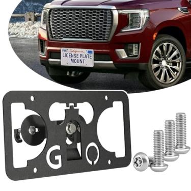 Imagem de Kit de suporte de placa de carro antifurto antifurto sem perfuração compatível com GMC Yukon 2015-2025 (5ª geração).
