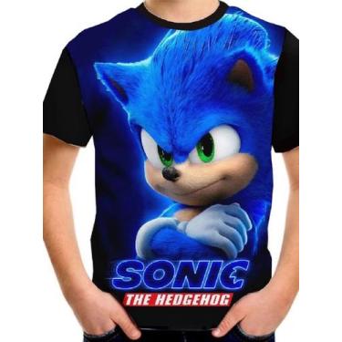 Imagem de Camiseta Infantil Sonic Filme Menino Camisa Tamanho 6 Ao 14 - loja din
