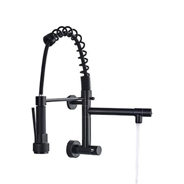 Imagem de Torneira Cozinha Parede Preta Gourmet Black Fosco 45Cm