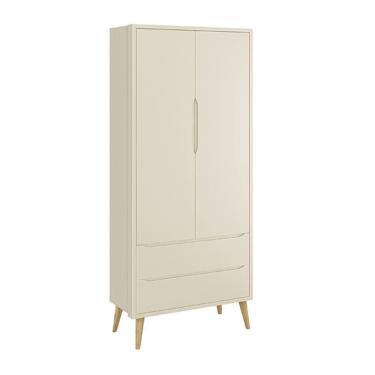 Imagem de Dormitório Completo Infantil Theo 2 Portas, Cômoda 6 Gavetas e Berço com Pés Madeira Natural - Reller Móveis Areia Fosco