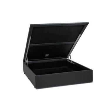 Imagem de Base Box Baú Viúva A colchões Sintético Cinza 49x128x188