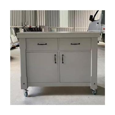Imagem de Carrinho de Armazenamento Mesa de cozinha de luxo moderna móvel multifuncional mesa de corte mesa de barra armário lateral de refeição Carrinho de Armazenamento