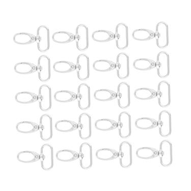 Imagem de 20 Pçs Ganchos de Pressão Giratórios Premium Metal Prata Lagosta Garra Gatilho Fechos para Cordão Chaveiro Anéis Saco Bolsa Tag Jóias Fazendo Artesanato (25mm)