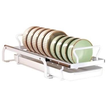 Imagem de OUFEIJIA Escorredor de pratos durável escorredor de pratos cozinha suporte de utensílios conciso suporte de talheres para bancada armário balcão de mesa, grande 1, tigela