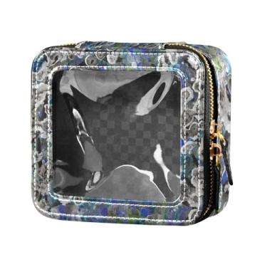 Imagem de Fitrendlovey Bolsa de maquiagem portátil com zíper com design de claraboia grande para artigos de higiene pessoal e cosméticos de viagem, T12, one size