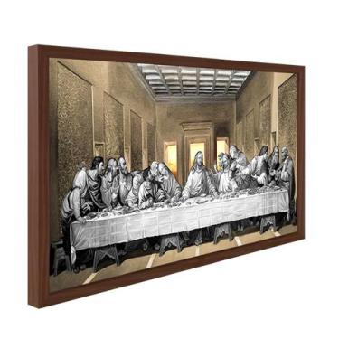 Imagem de Quadro Decorativo Religiosos Santa Ceia Jesus Fé Sagrada Família com M