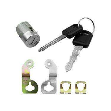 Imagem de Fechaduras de porta do motorista e do passageiro 15298924, cilindro de trava de porta com chave adequada para Cadillac Escalade/Chevrolet Silverado Suburban Tahoe/GMC Sierra Yukon/Pontiac Grand/Hummer H2/Oldsmobile 2001-2009