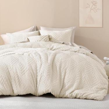 Imagem de Conjunto de edredom Litanika King Size Bege com 3 fronhas