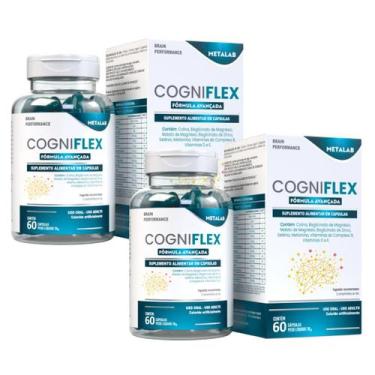 Imagem de Kit 2 cogniflex 60 capsulas suplemento de magnésio colina seleniometio