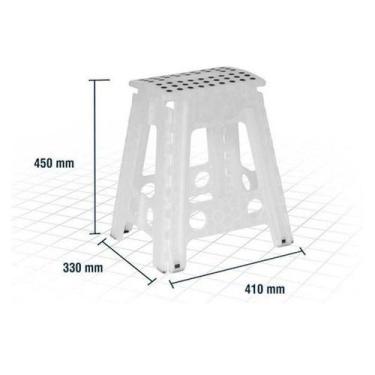 Imagem de Banqueta Plástica Dobrável 45cm 150kg Para Limpeza Firme Kala Cor Bran