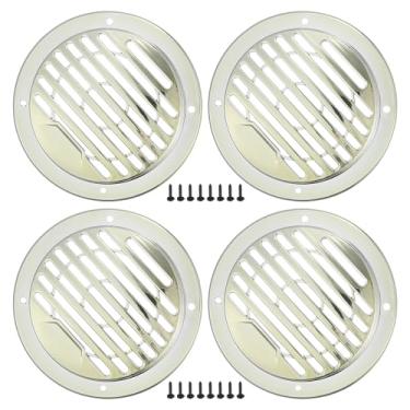 Imagem de ACROPIX Capa universal para grades de alto-falante de carro de 7,6 cm, capa protetora de subwoofer de 7,6 cm com parafusos de montagem ABS prateado - pacote com 4
