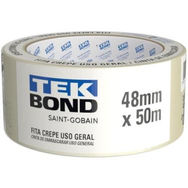 Imagem de Fita Crepe Branca 48MMX50M - Tekbond