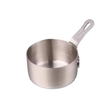 Imagem de Molheira Prato de bife ocidental, copo de molho de pimenta, prato de molho de aço inoxidável com alça, batatas fritas, prato de imersão Jarra de Molheira(Silver,Grande)